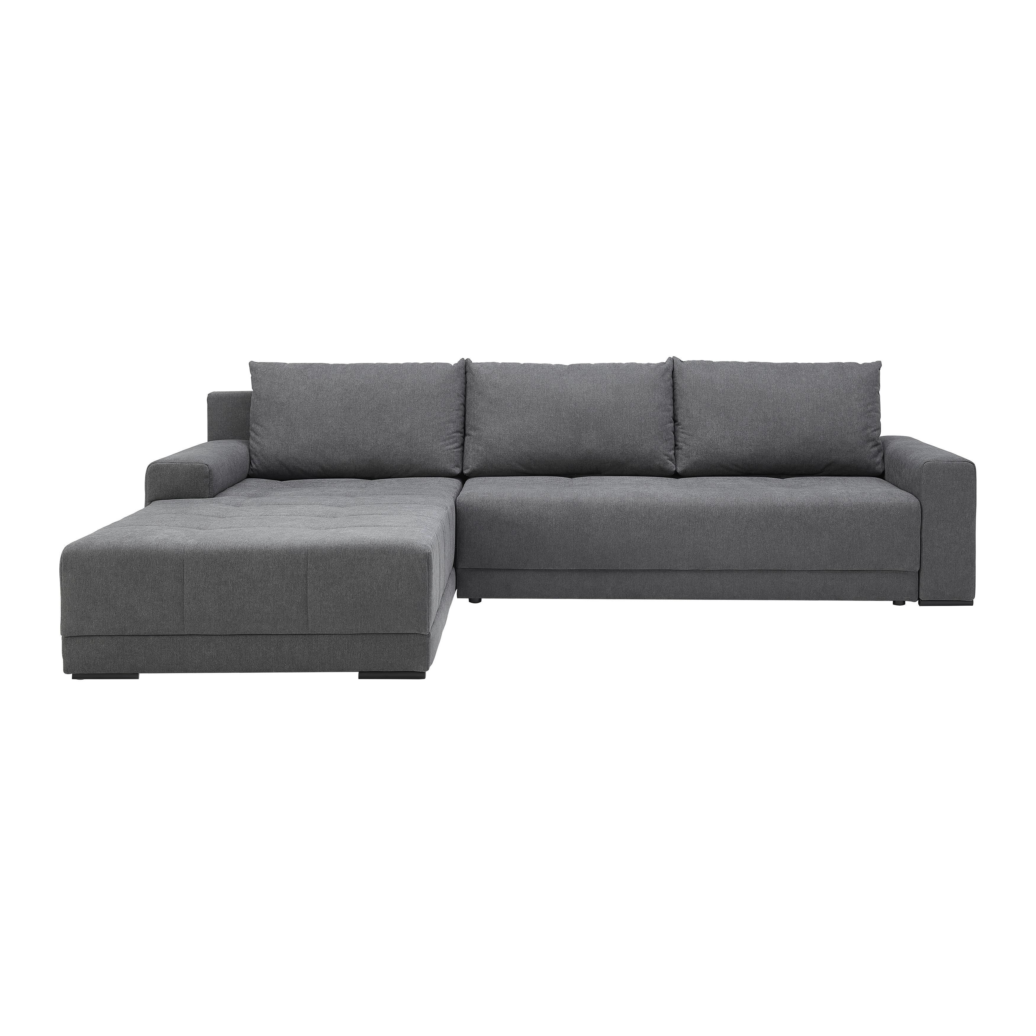 Sedežna Garnitura Adriano, Siva, Ležišče, Predal - siva/črna, Moderno, tekstil (313/91/217cm) - Mömax