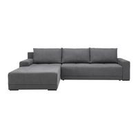 Sedežna Garnitura Adriano, Siva, Ležišče, Predal - siva/črna, Moderno, tekstil (313/91/217cm) - Mömax