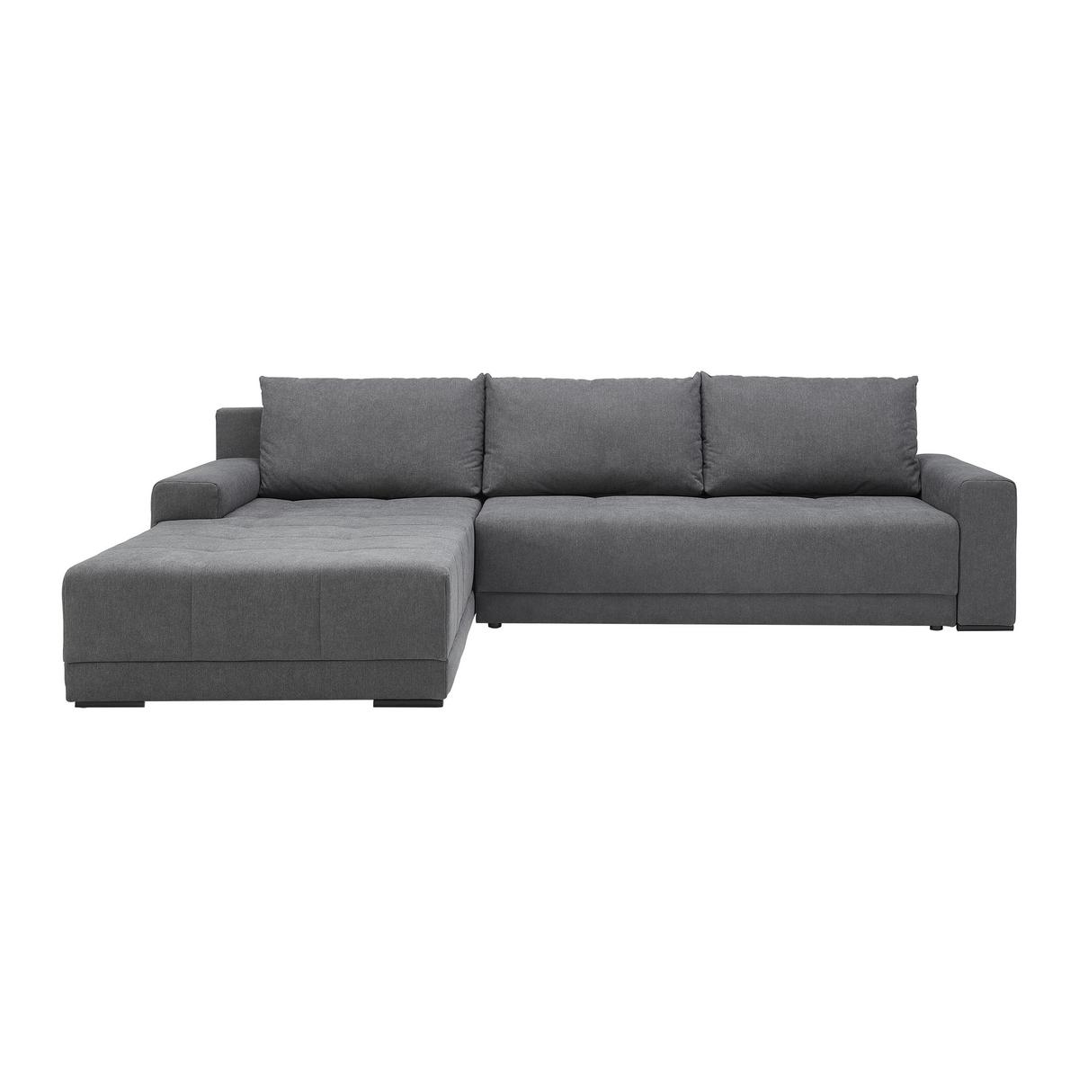 Sedežna Garnitura Adriano, Siva, Ležišče, Predal - siva/črna, Moderno, tekstil (313/91/217cm) - Mömax