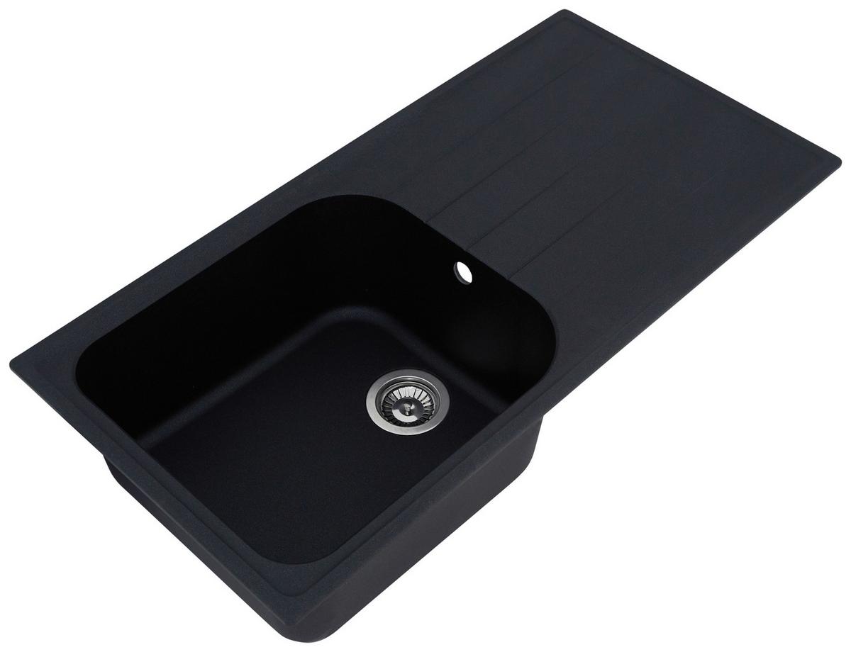 Granitspüle Orlando ca. 100x22,5x50 cm Schwarz - Schwarz, Trend, Stein (100/22,5/50cm) - Respekta