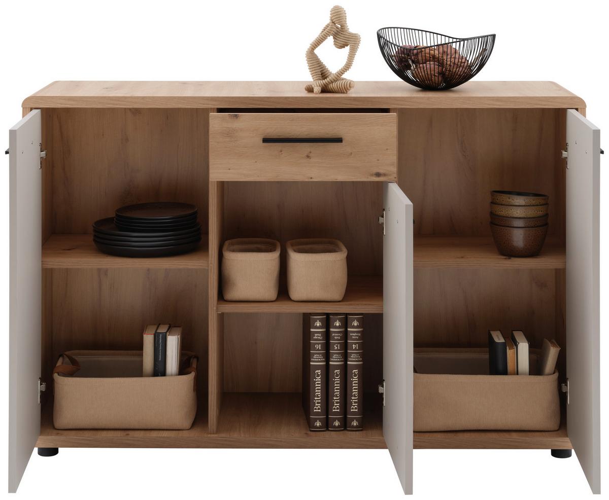 Comodă FONTANA PLUS - cașmir/stejar Artisan, Modern, material pe bază de lemn (132/87/40cm) - Modern Living