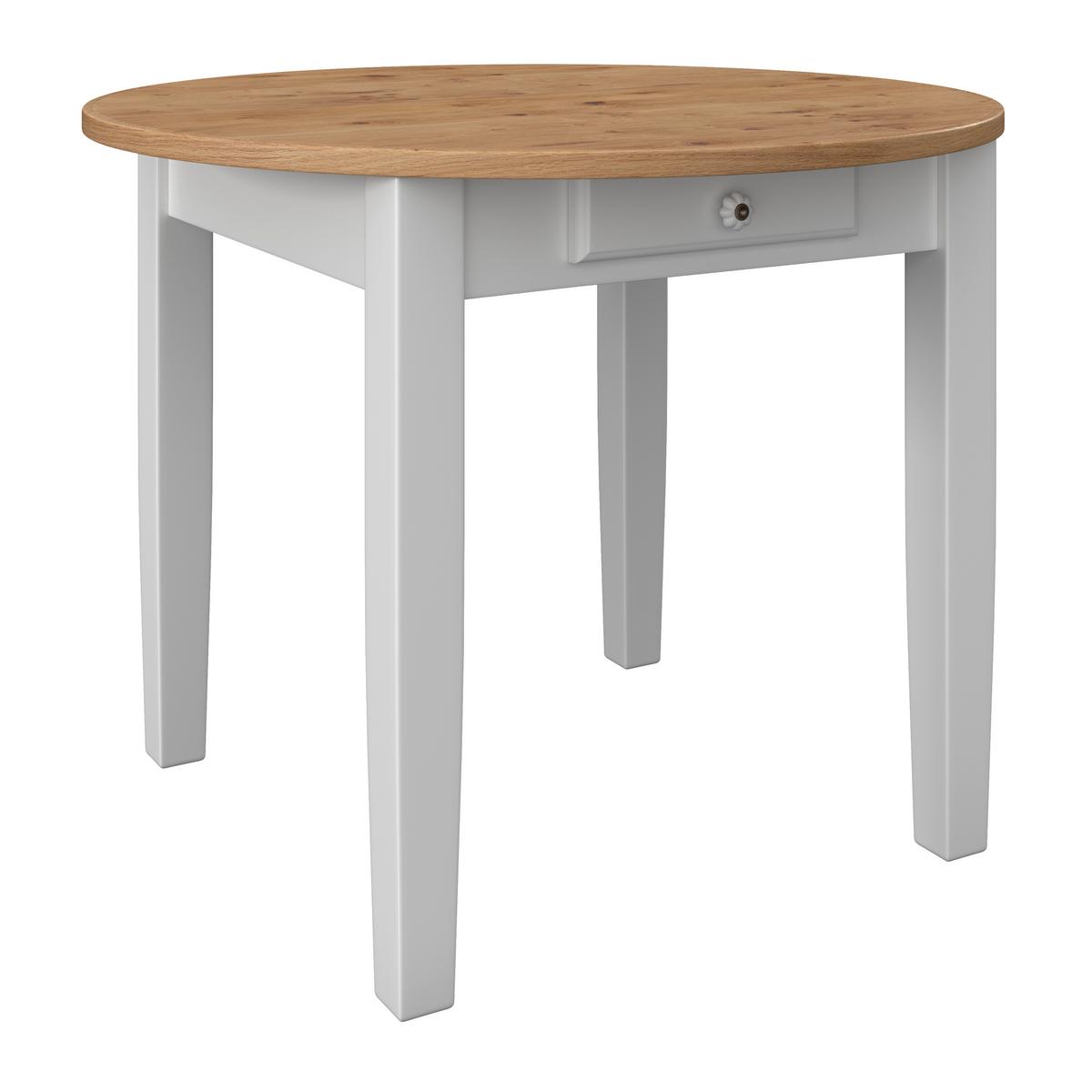 Esstisch Camden in Holz Kiefer massiv ca. Ø100 cm - Weiß/Kieferfarben, MODERN, Holz/Holzwerkstoff (100/79/100cm) - Bessagi Home