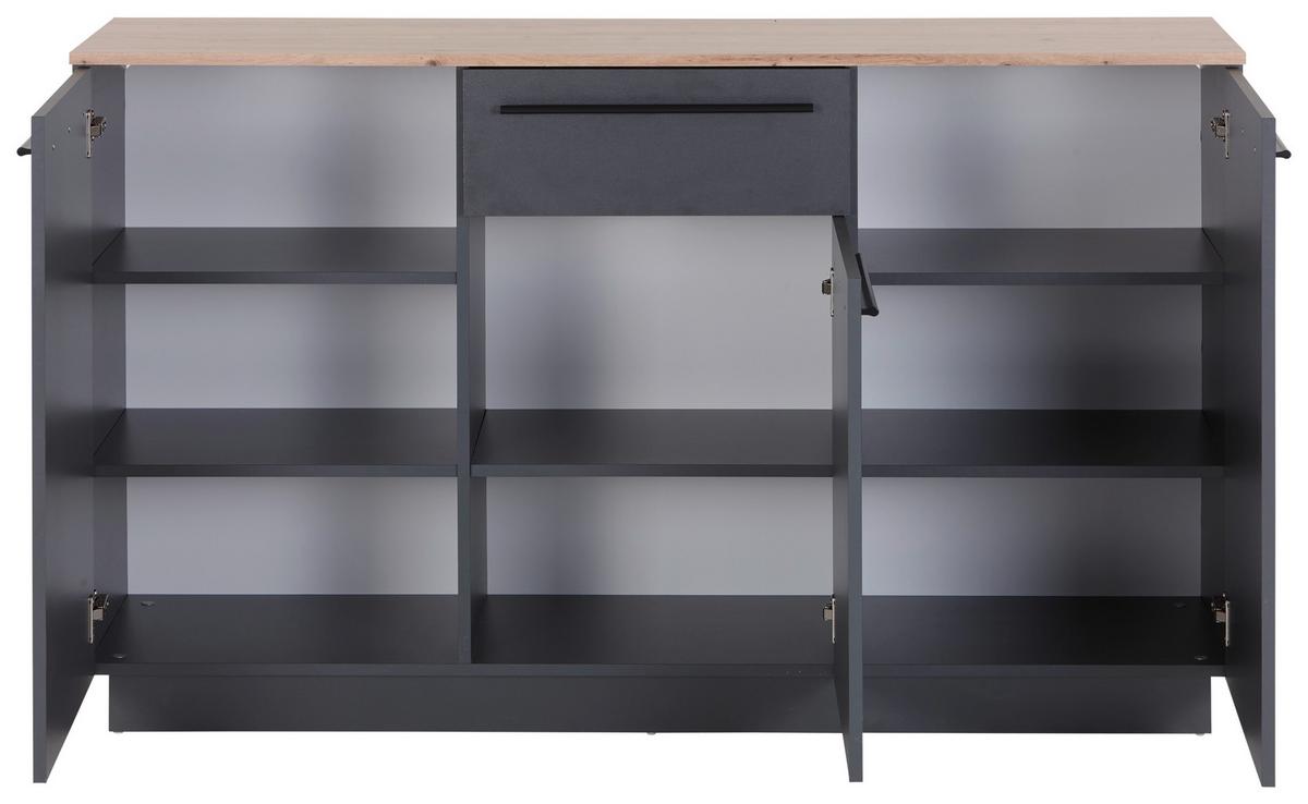 Comodă ALASKA 2 - stejar Artisan/antracit, Modern, material pe bază de lemn (150/90,9/42cm) - Modern Living
