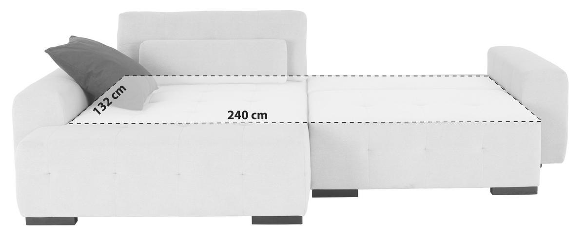 Kutna Garnitura Chance - bež/crvena, Moderno, drvni materijal/tekstil (201/301cm) - Modern Living
