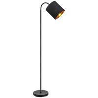 Stehleuchte Goldi max. 25 Watt - Goldfarben/Schwarz, Modern, Textil/Metall (22/20/173cm) - Mömax