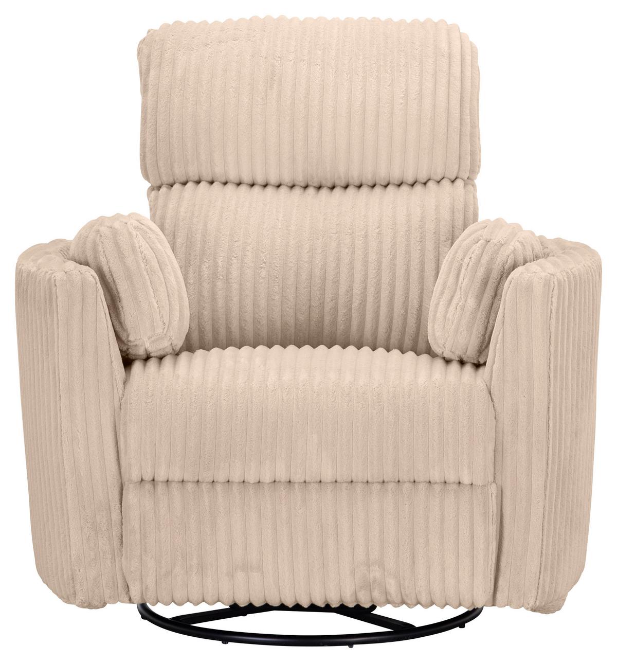 Fotelj Palermo, Bež - črna/bež, Design, kovina/tekstil (100.5/96/103.5cm) - Livetastic