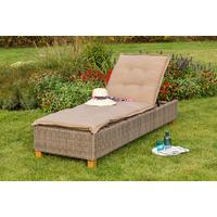 Vrtni Ležalnik Toskana, Blazine - barve kapučina/barve akacije, Konvencionalno, kovina/umetna masa (80/34/86/200cm) - Gardenson