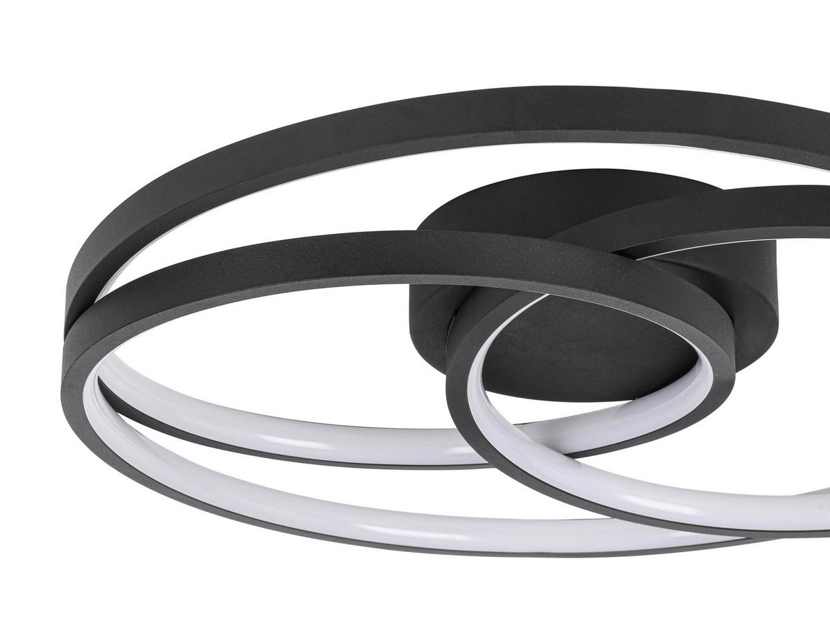 Stropna Led-svetilka Rimo - črna, Moderno, kovina/umetna masa (40/7,5cm) - Mömax