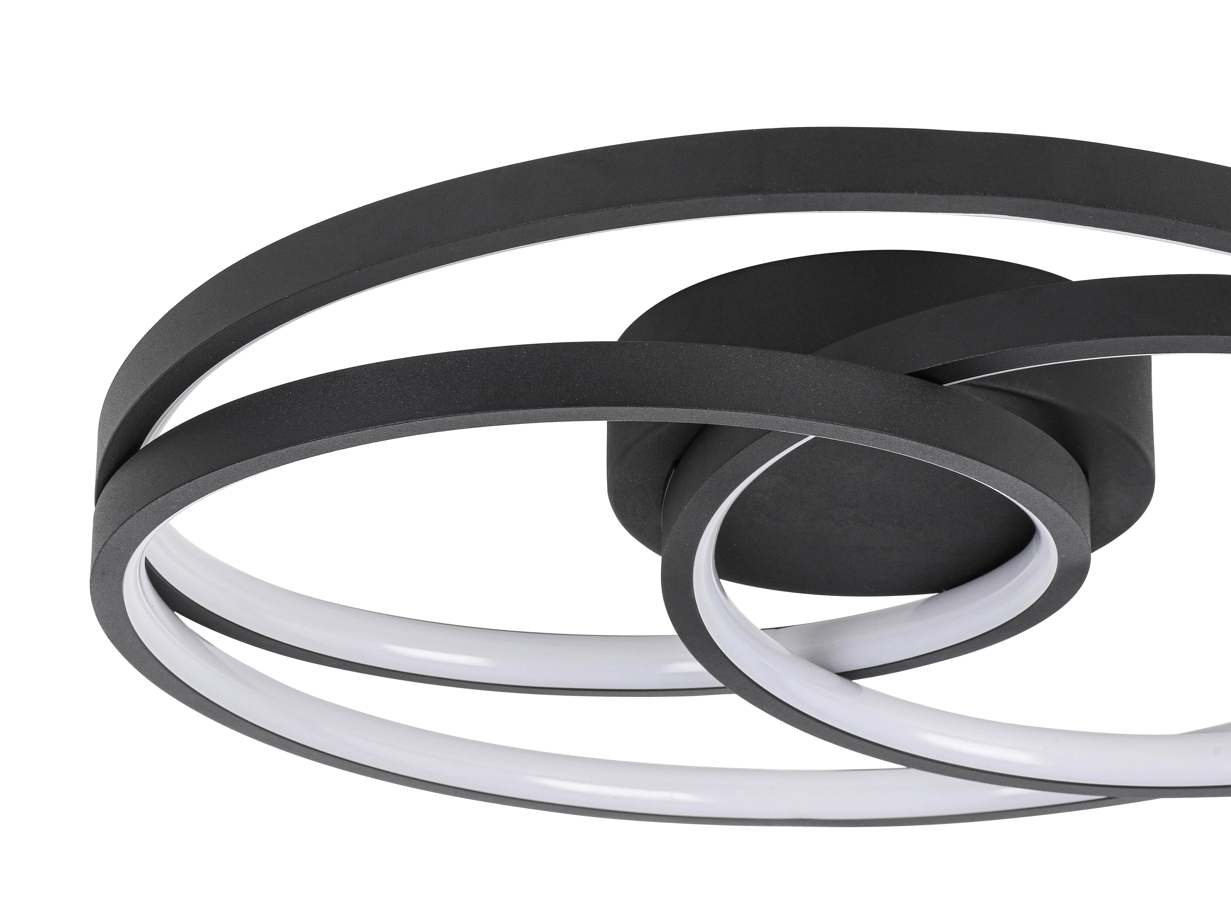 LED-TAKLAMPA RIMO - svart, Modern, metall/plast (40/40/7,5cm) - Mömax