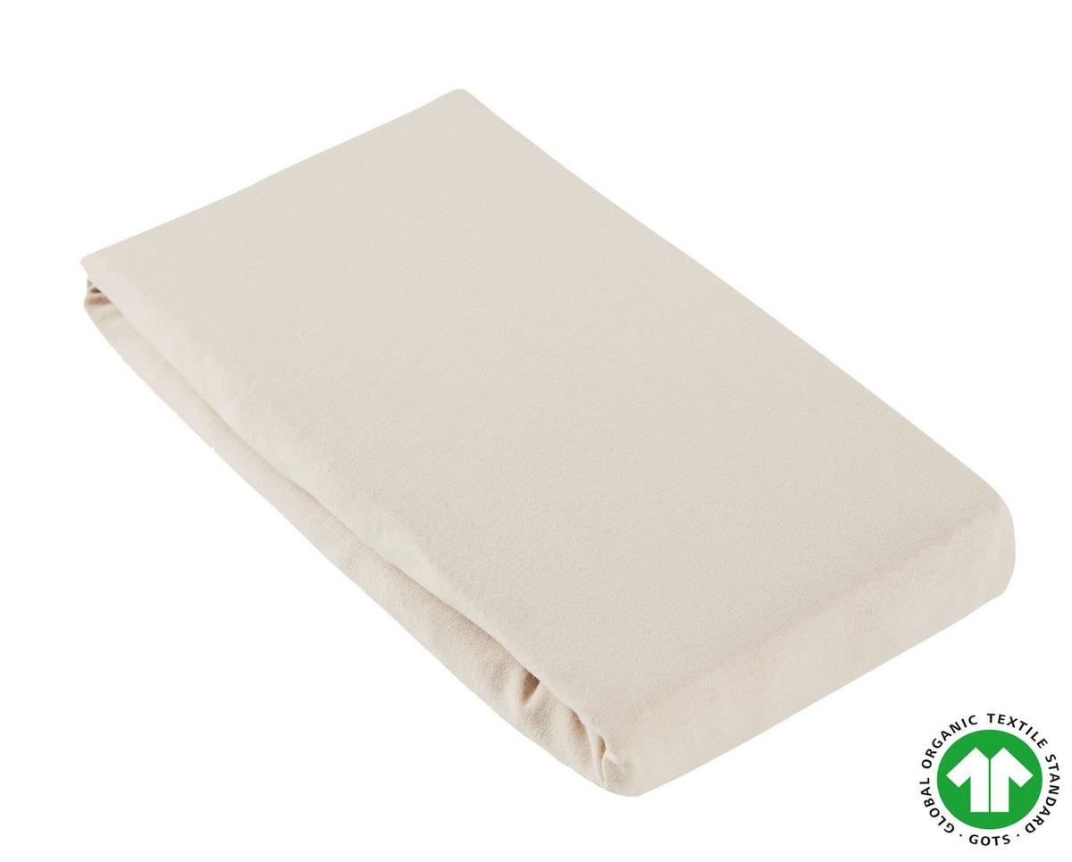 Spannleintuch Bio Greta in Beige ca. 100x200cm - Beige, MODERN, Textil (200/100/30cm) - ecoTree