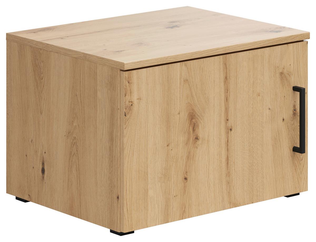 Aufsatzschrank Multistauraum Eiche Artisan - Schwarz/Eiche Artisan, MODERN, Holzwerkstoff/Kunststoff (50/35/40cm) - Mömax