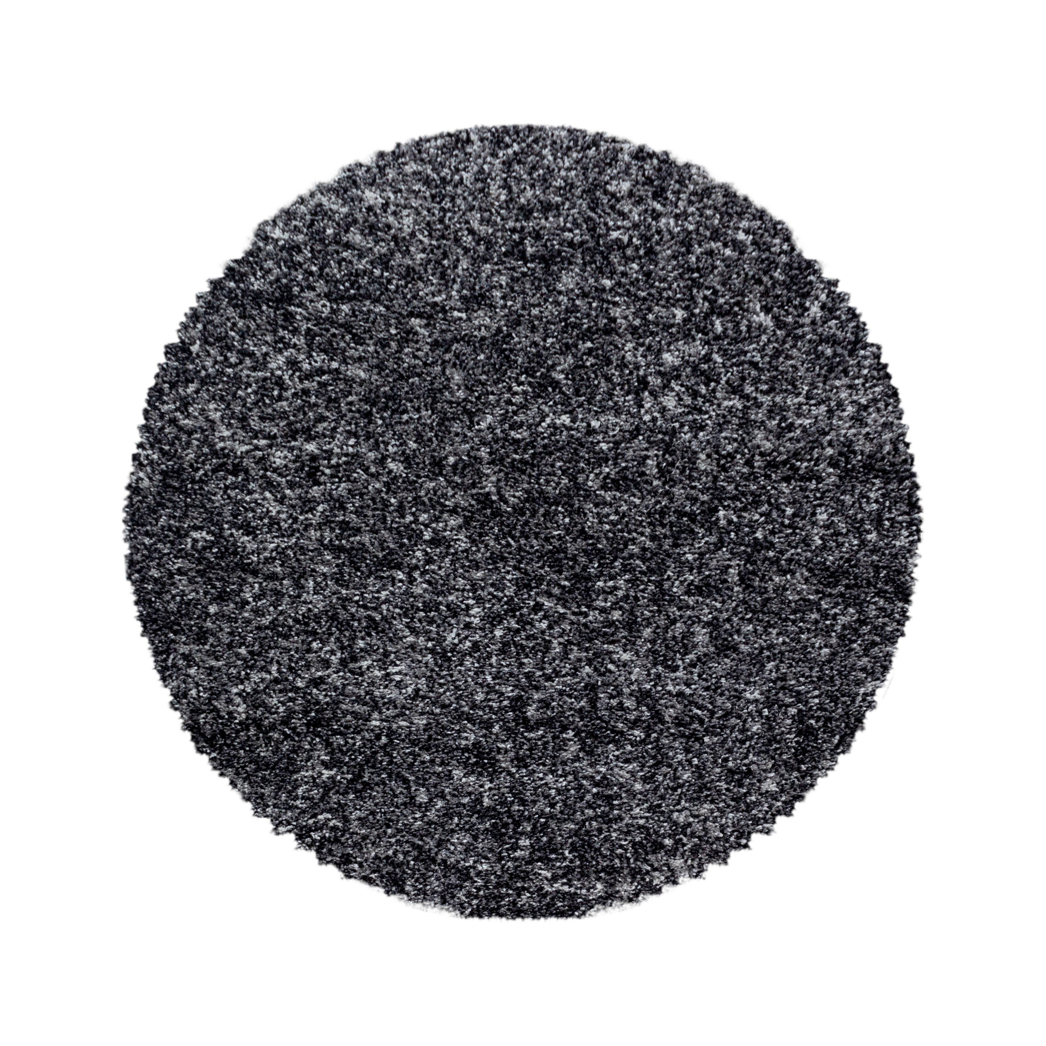 Hochflorteppich Enjoy Anthrazit Ø ca. 80cm - Anthrazit, KONVENTIONELL, Textil (80cm) - Novel