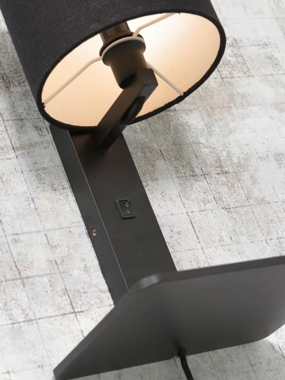 Stenska Svetilka Andes, Črna - črna, Trend, tekstil/les (19/24/36cm) - Good & Mojo