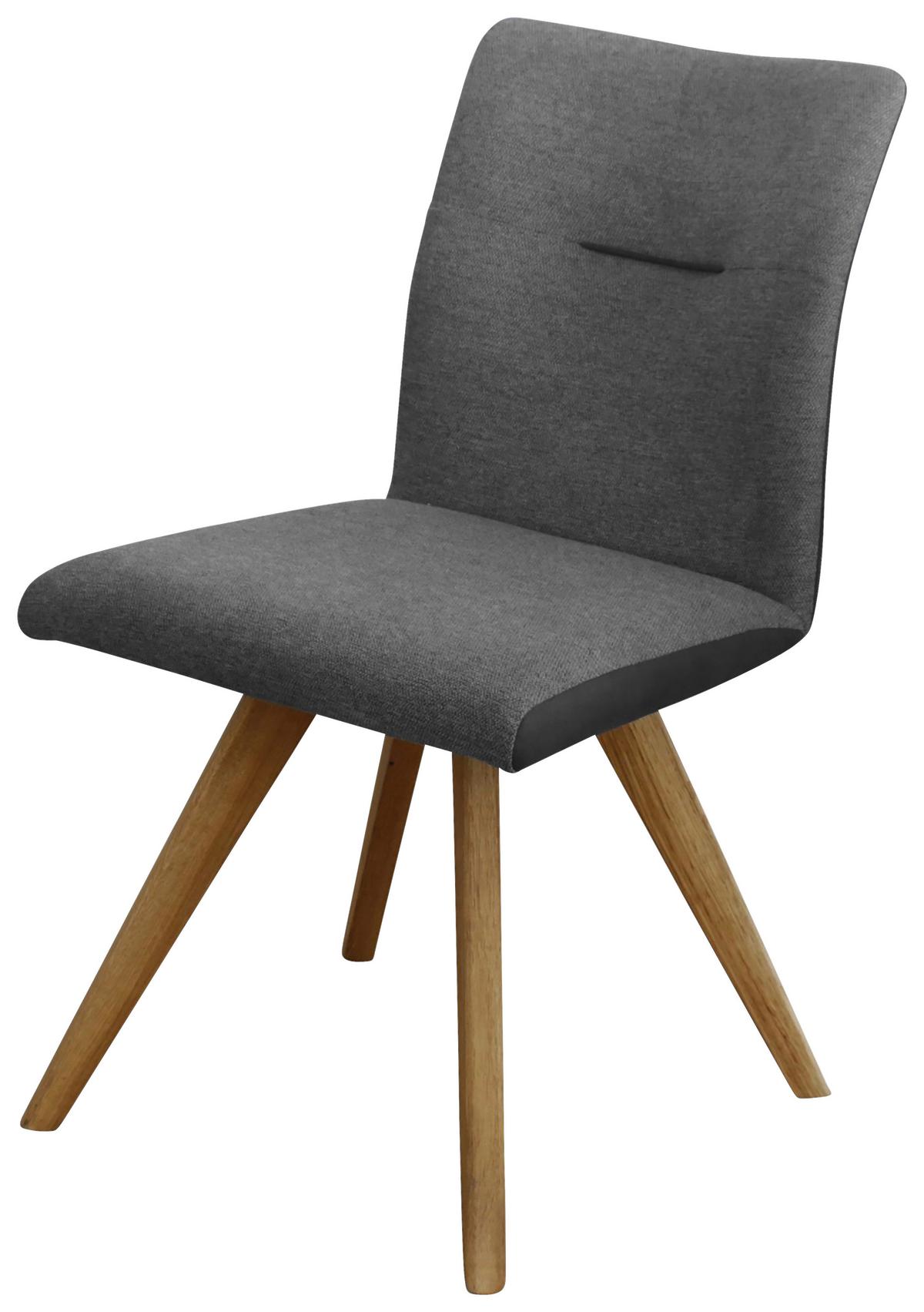 KRZESŁO ROM - kolor dębowy/czarny, Konventionell, drewno/tkanina (51,5/87,5/63cm) - Linea Natura