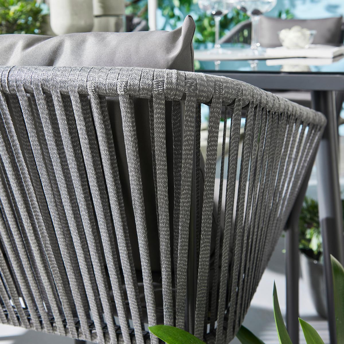 Dining-loungeset Toscan, 7-Teilig - Dunkelgrau/Schwarz, Modern, Glas/Textil - Mömax