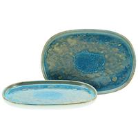 Set Pladnjev Za Serviranje Yuki, 2-Delni - modra/zelena, Basics, keramika - Creatable