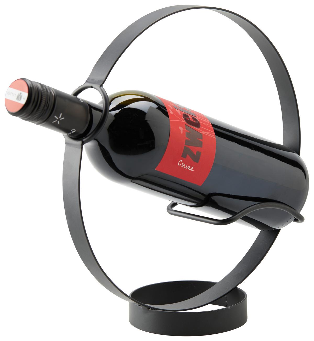 Stojalo Za Vino Kiki - črna, Moderno, kovina (24.7/25.6/9.3cm)