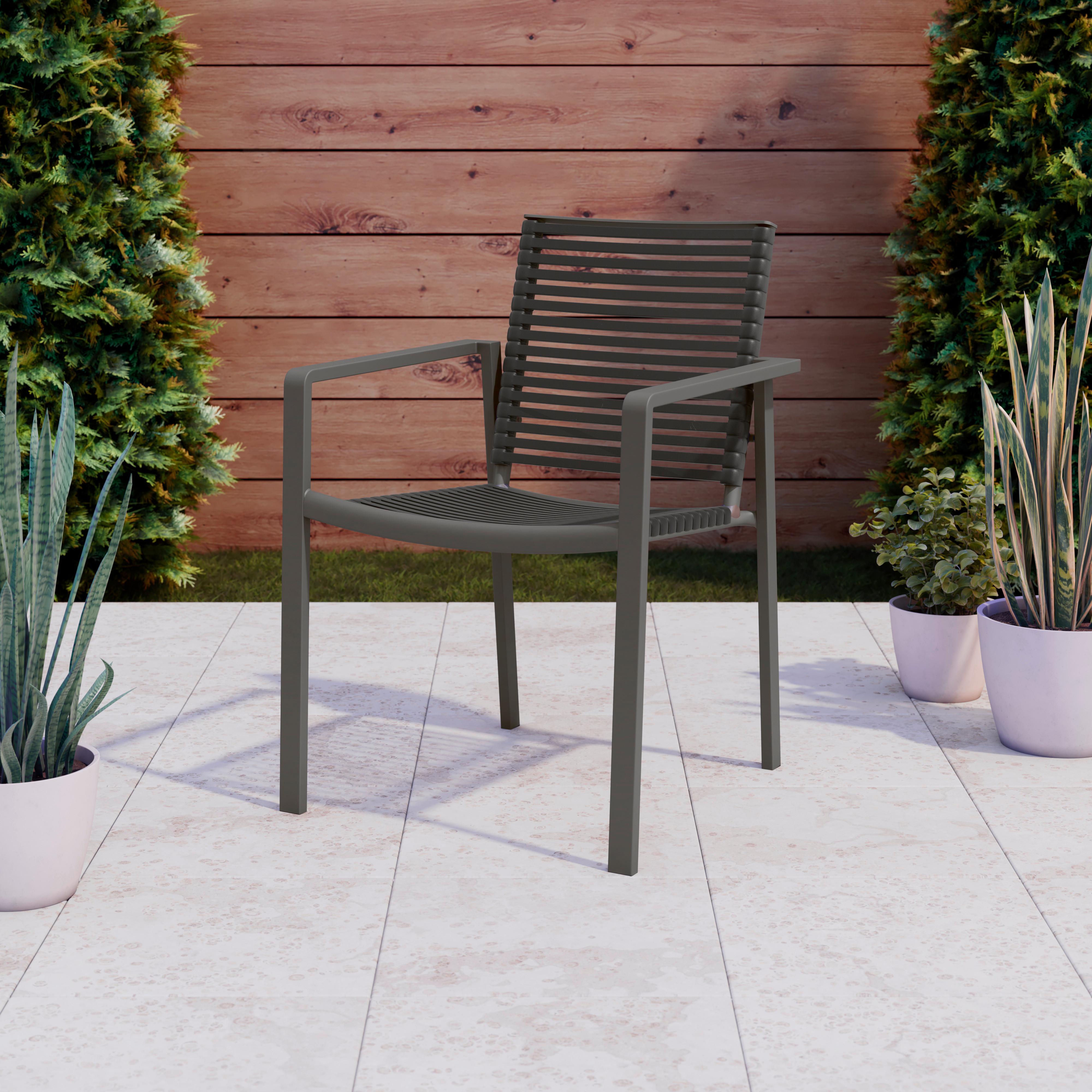 Gartenstuhl Cancun Anthrazit - Anthrazit, MODERN, Kunststoff/Metall (62/56,5/84cm) - Mömax