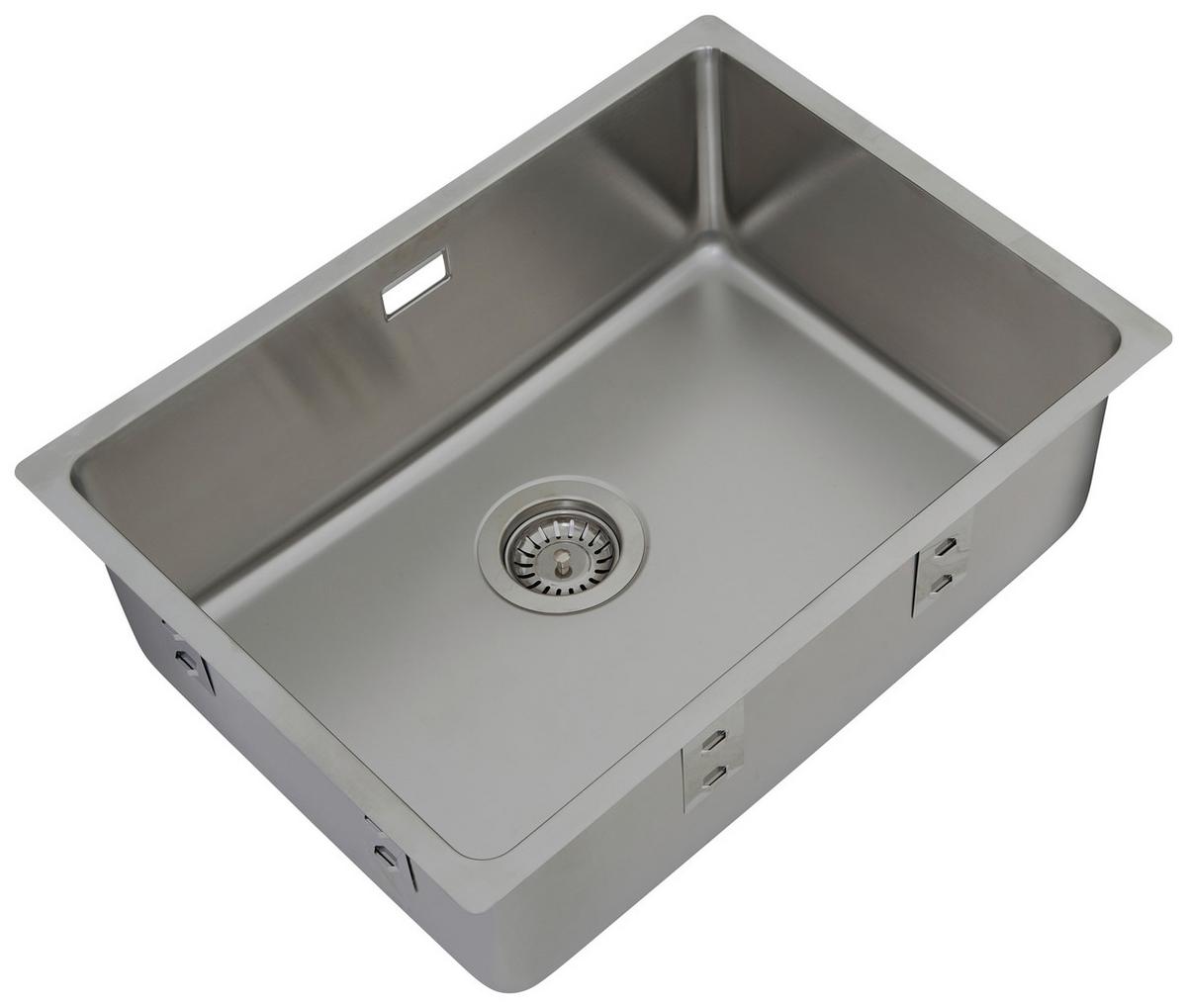 Einzelbecken Detroit ca. 59x23x44 cm Edelstahl - Edelstahlfarben, Trend, Metall (59/22,5/43,5cm) - Respekta