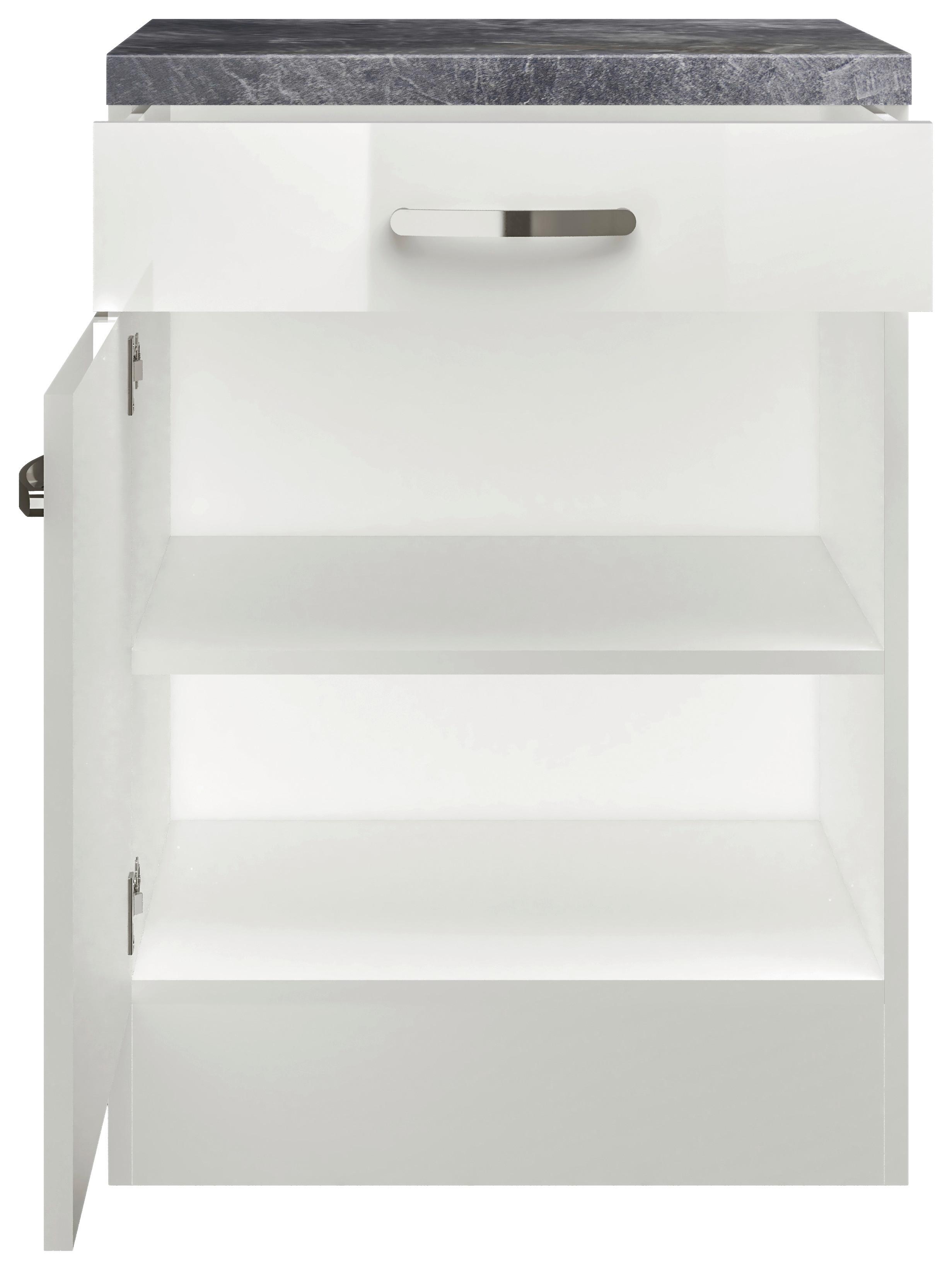 Kuhinjska Spodnja Omarica Alba, Bela, Š. 60 Cm - barve nerjavečega jekla/bela, Moderno, kovina/leseni material (60/86/60cm) - FlexWell