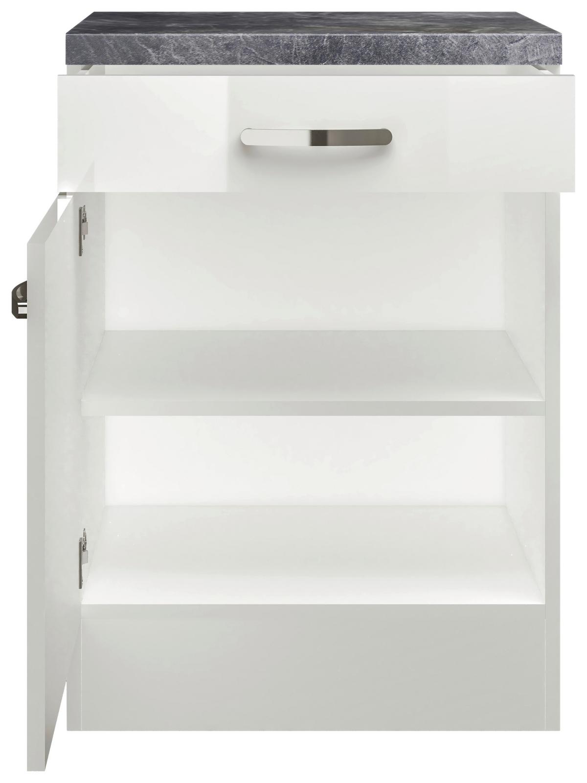 Kuhinjska Spodnja Omarica Alba, Bela, Š. 60 Cm - barve nerjavečega jekla/bela, Moderno, kovina/leseni material (60/86/60cm) - FlexWell