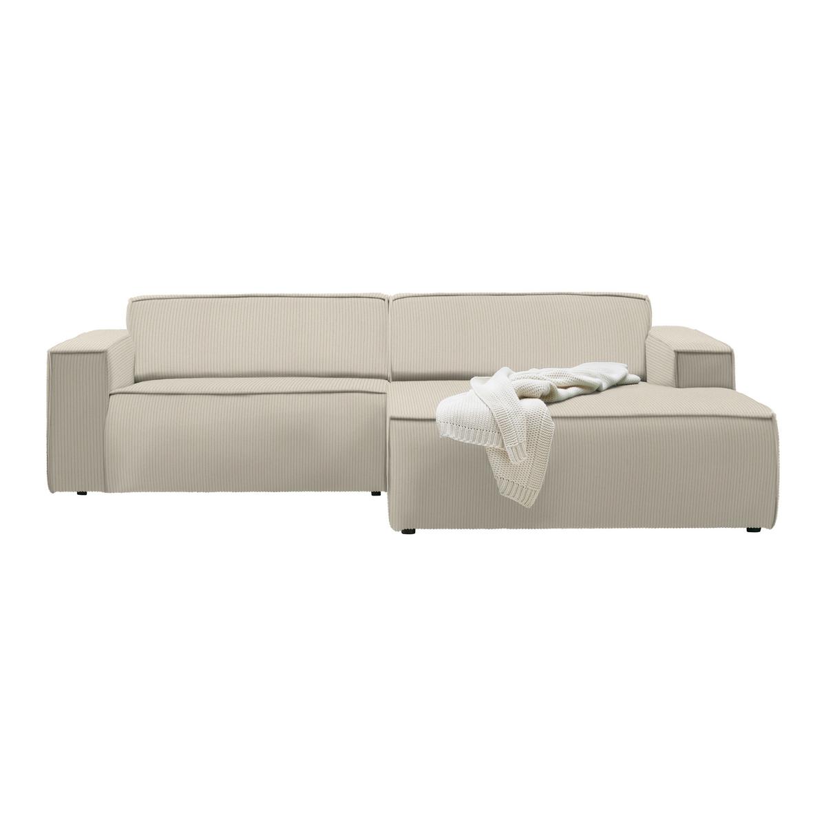 Wohnlandschaft Loft Beige - Beige/Schwarz, MODERN, Kunststoff/Textil (265/75/172cm) - Mömax