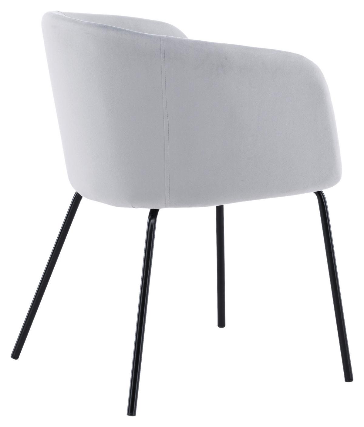 Stuhl Berit ca. 55x78x55 cm Hellgrau - Hellgrau/Schwarz, Design, Textil/Metall (55/78/55cm) - Livetastic