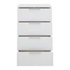 SÄNGBORD CUATRO - vit/silver, Klassisk, trämaterial/plast (46/79/42cm) - Modern Living
