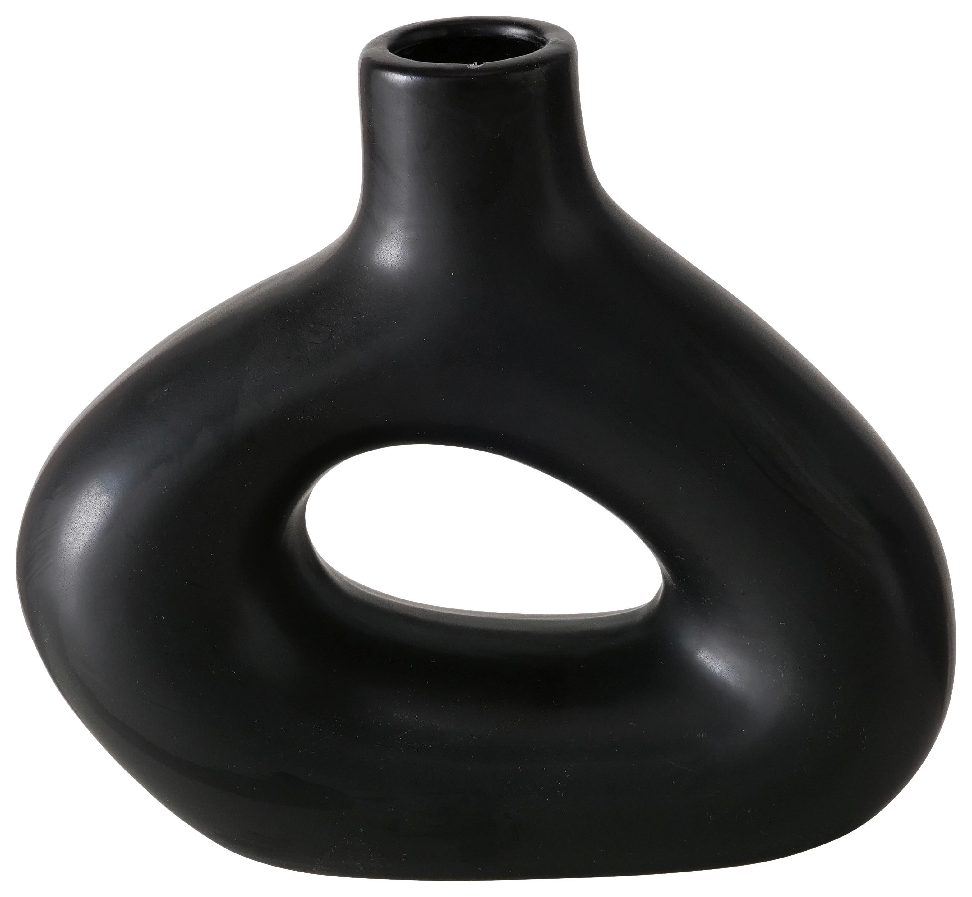 Dekor Váza Metty Ii - fekete, Modern, kerámia (6/17/16cm) - Modern Living