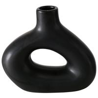 Dekovase Metty II in Schwarz - Schwarz, MODERN, Keramik (6/17/16cm) - Modern Living