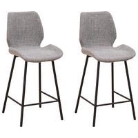 BARHOCKER-SET BARRON - Schwarz/Grau, Design, Textil/Metall (47/99/55cm) - MID.YOU