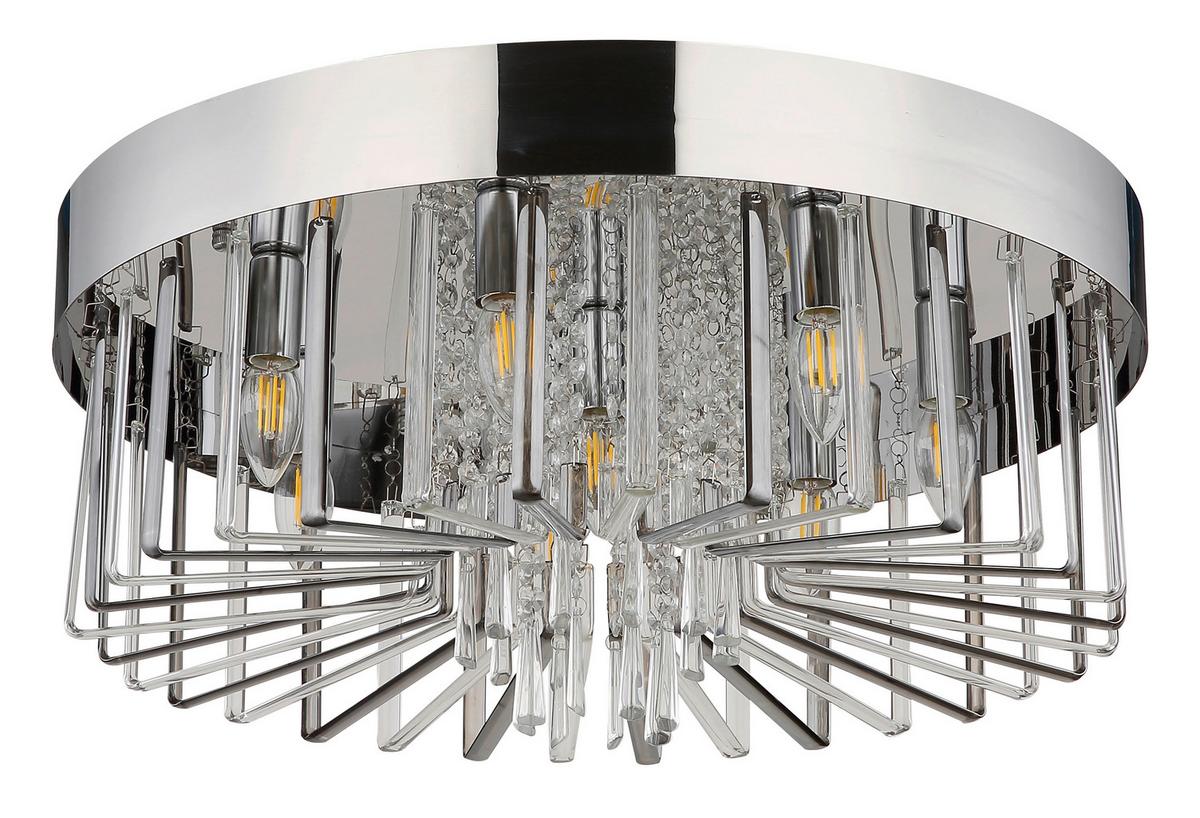 DECKENLEUCHTE 67343 KIRINA - Klar/Chromfarben, Konventionell, Glas/Metall (60/27cm) - Globo