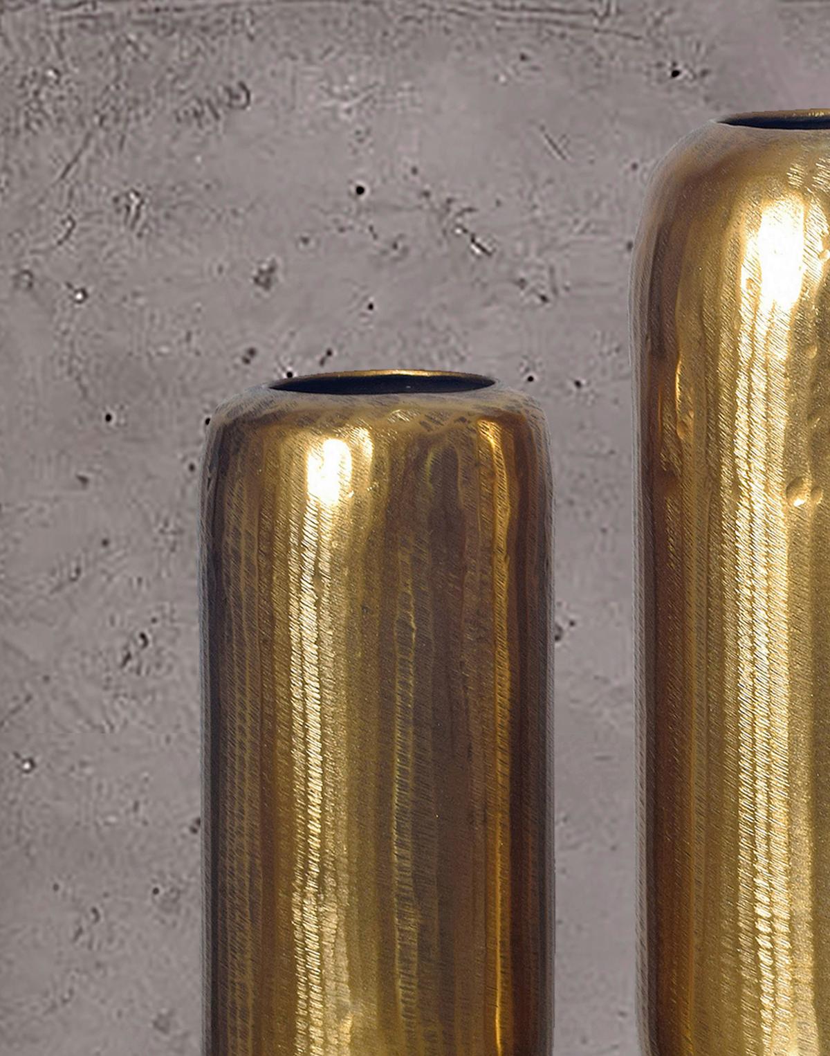 DEKOVASE DEKOVASE 2ER SET GOLD - Goldfarben, Design, Metall (16/40,5/16cm) - Livetastic