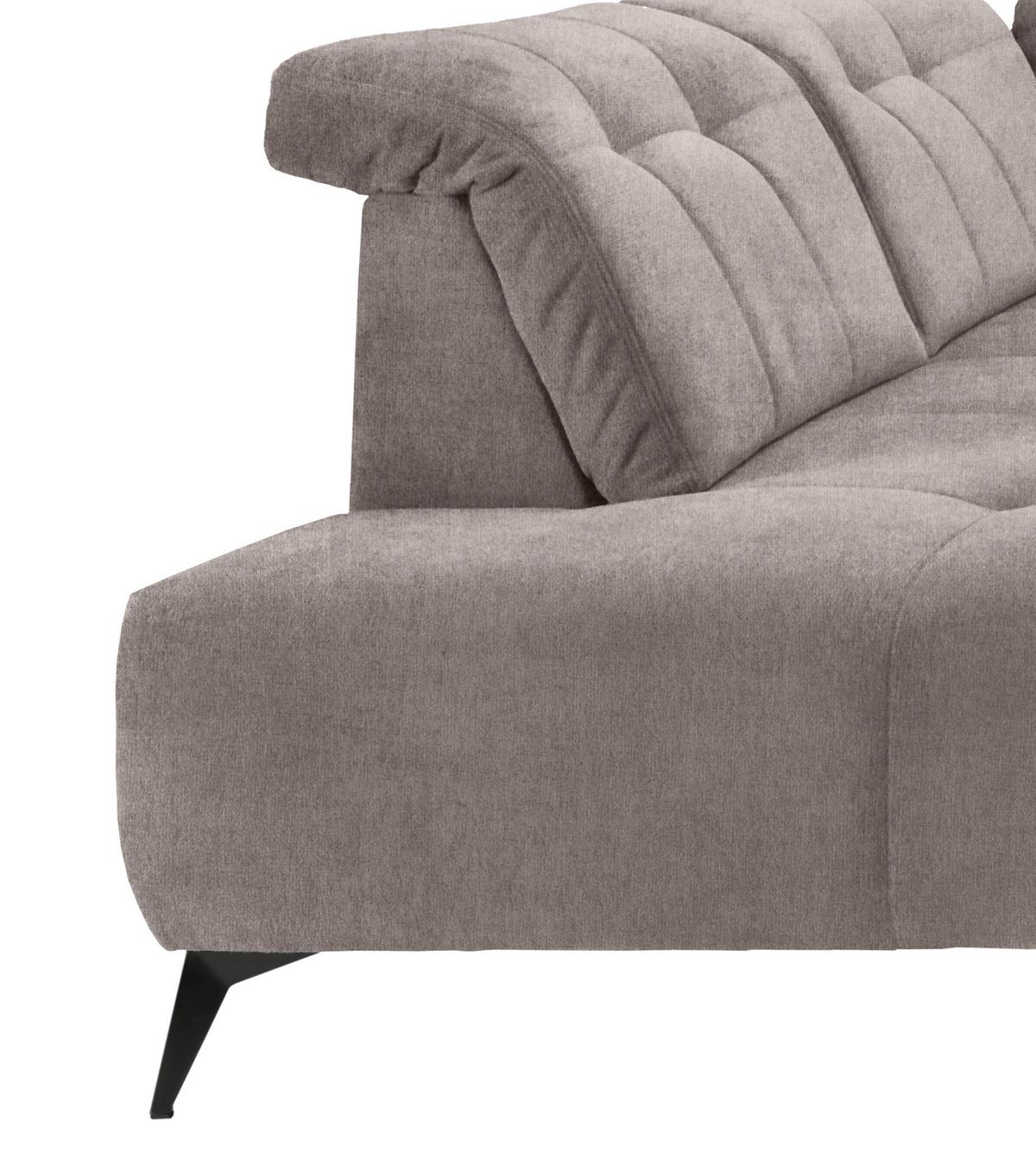 WOHNLANDSCHAFT SANO - Taupe/Schwarz, MODERN, Textil/Metall (200/337/180cm) - Livetastic