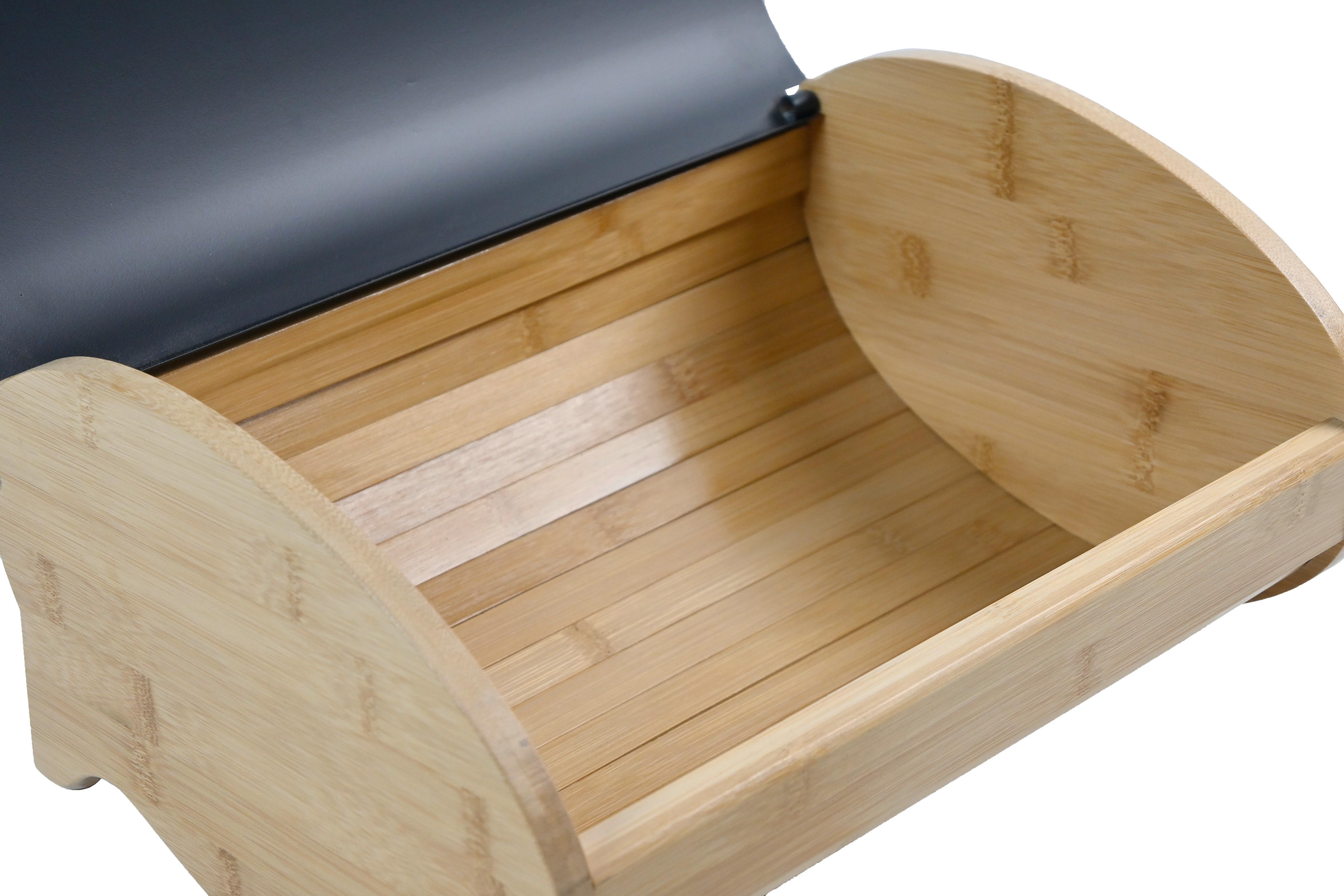 HUCHE À PAIN SVEA - couleur naturelle/noir, MODERN, métal/bois (35/25/15,5cm) - Modern Living