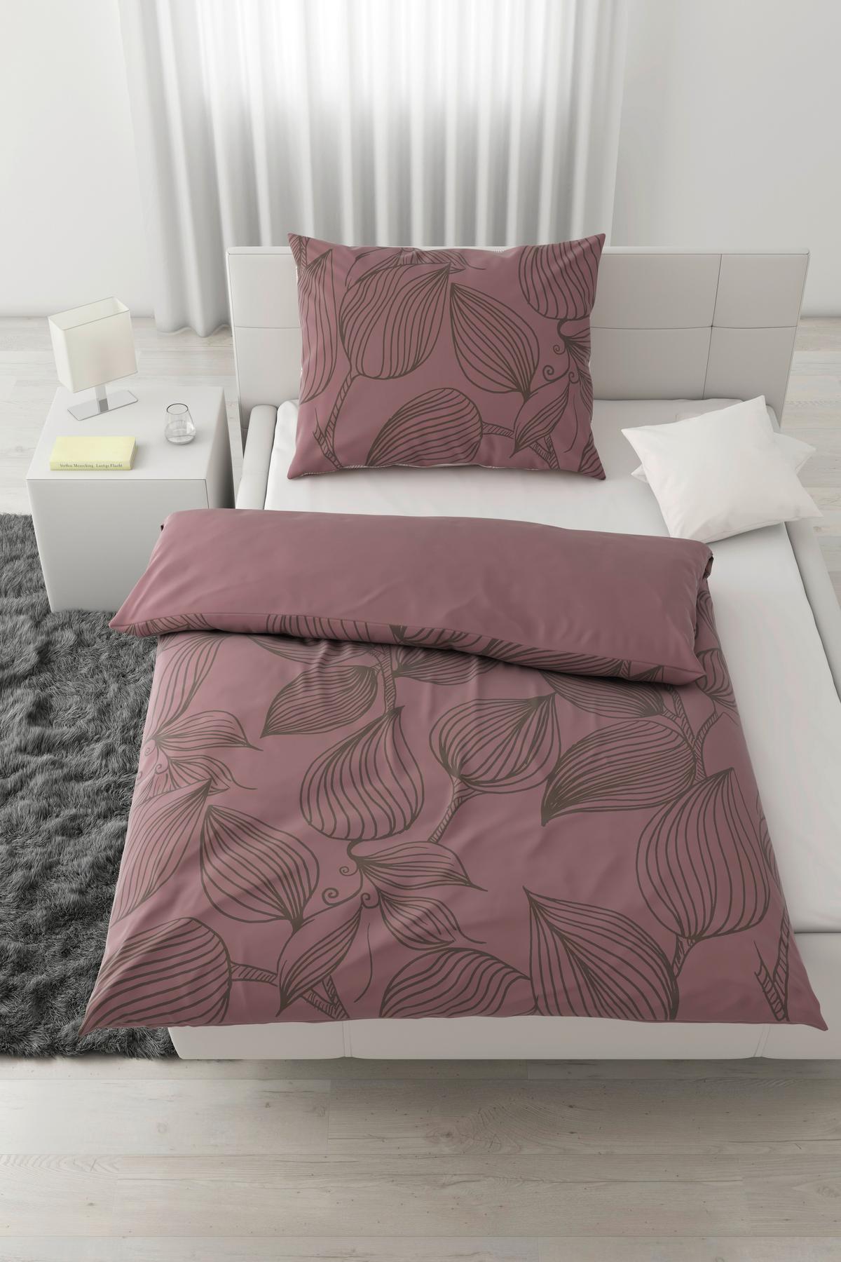 BETTWÄSCHESET GREEN HOUSE - Mauve, Textil (160/210cm) - Modern Living