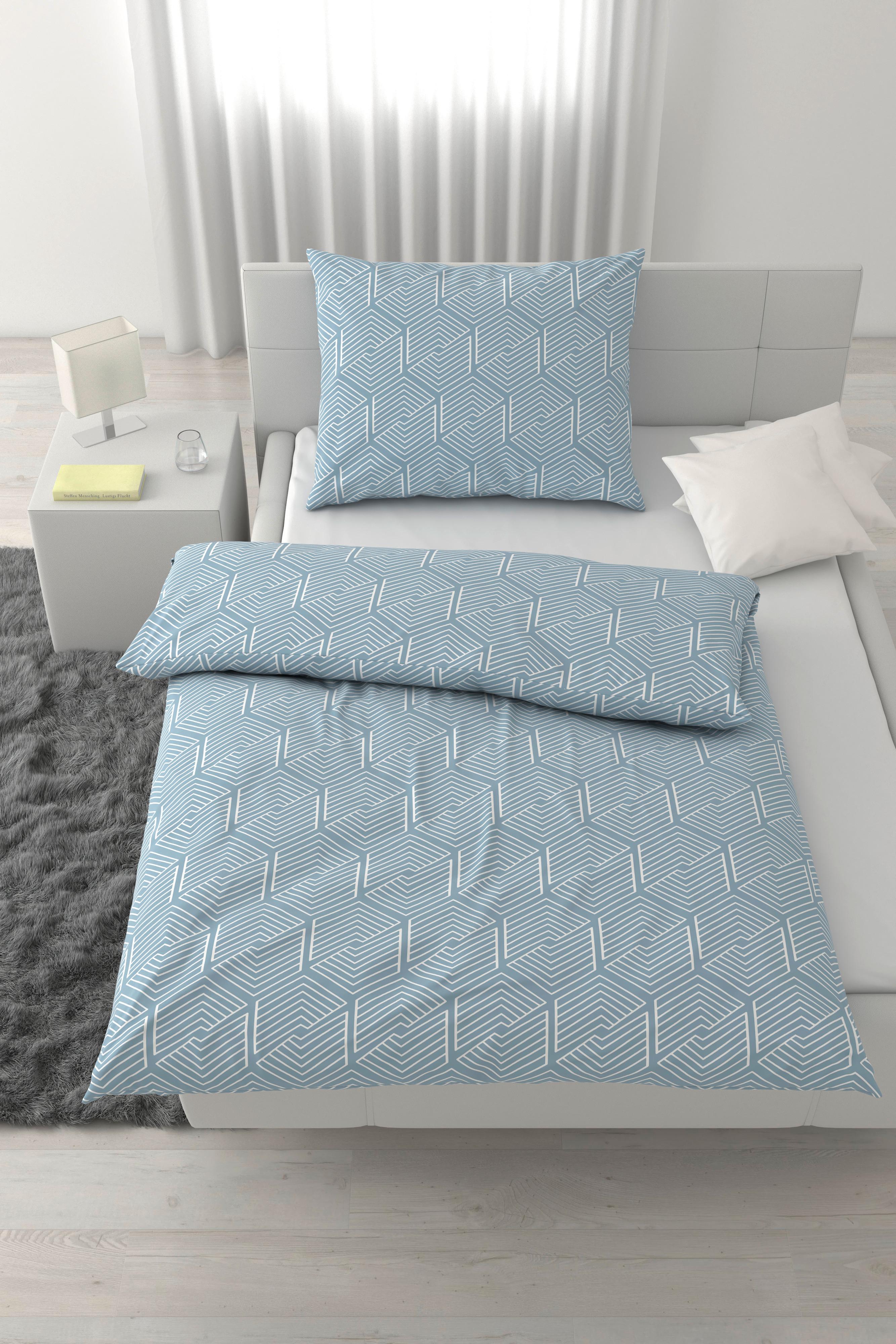 Bettwäsche Kai Hellblau ca. 140x200cm - Hellblau, KONVENTIONELL, Textil (140/200cm) - Mömax