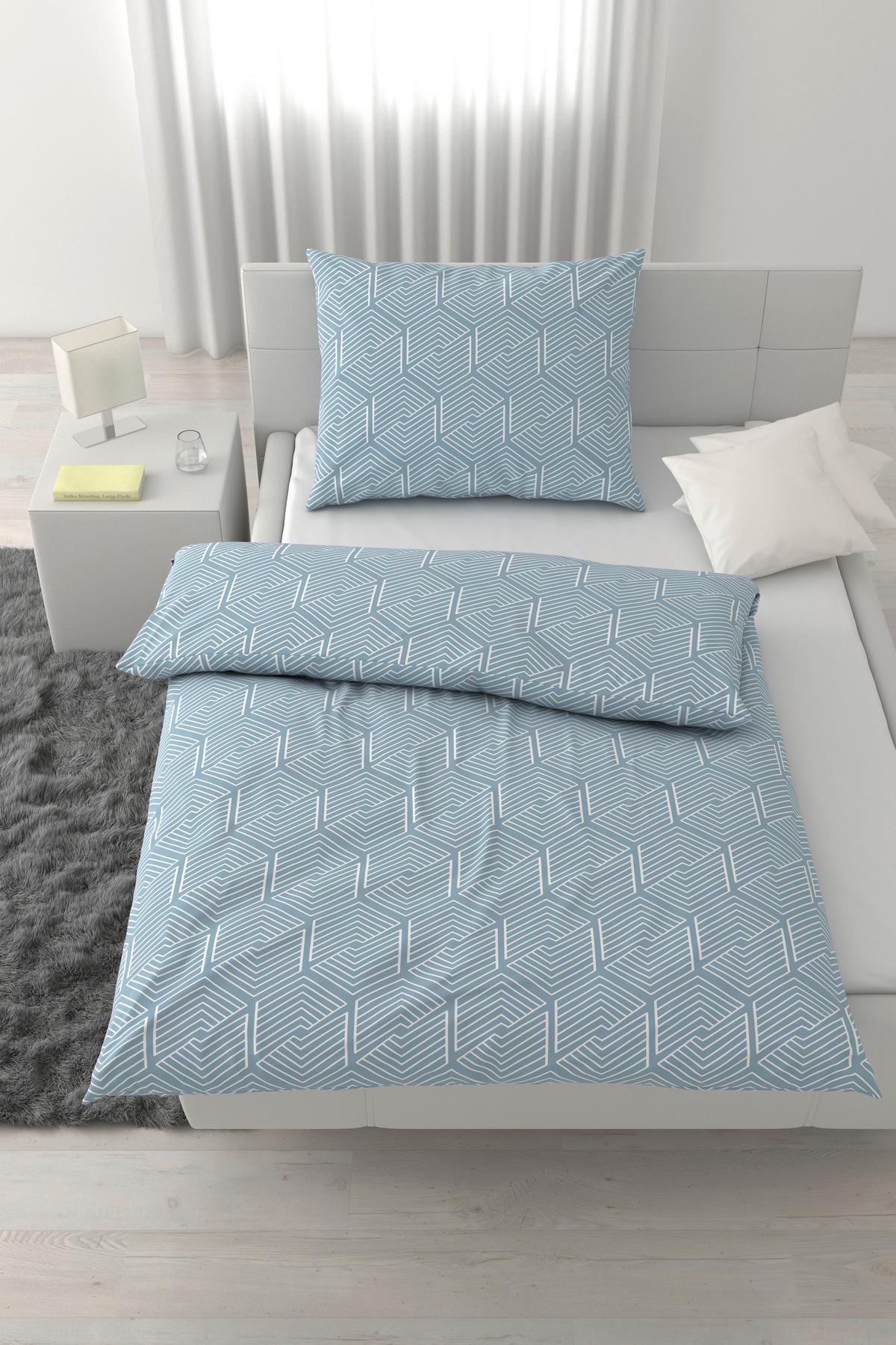 Bettwäsche Kai Hellblau ca. 140x200cm - Hellblau, KONVENTIONELL, Textil (140/200cm) - Mömax