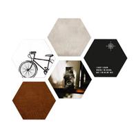 Képszett Hexagon - barna/fekete, műanyag (30/25cm) - Modern Living
