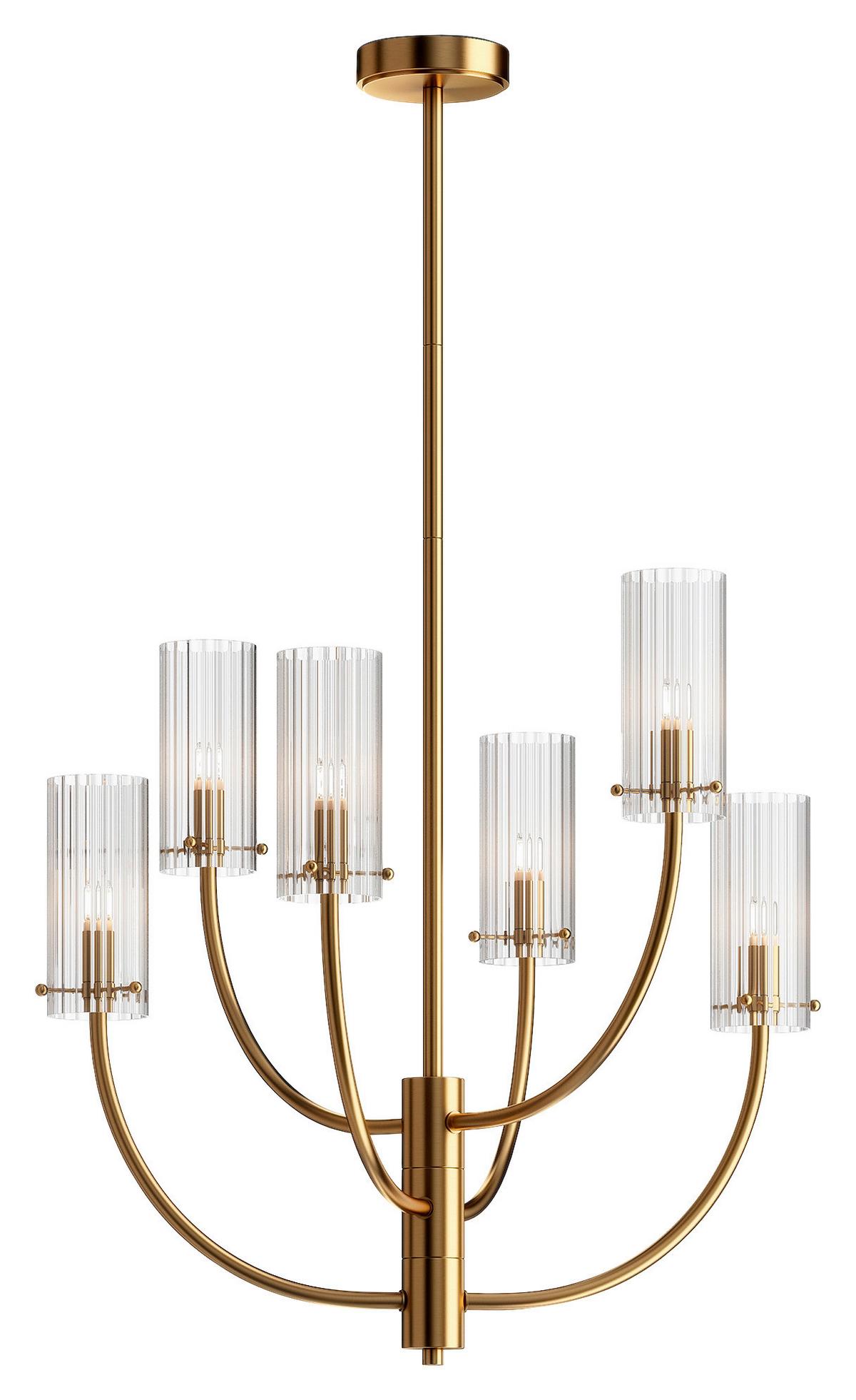 KRONLEUCHTER ARCO - Messingfarben, Trend, Glas/Metall (61/44,7/61cm) - MAYTONI