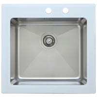 Pomivalno Korito New York, 55x53cm - bela, Trend, kovina/steklo (55/21/53cm) - Respekta