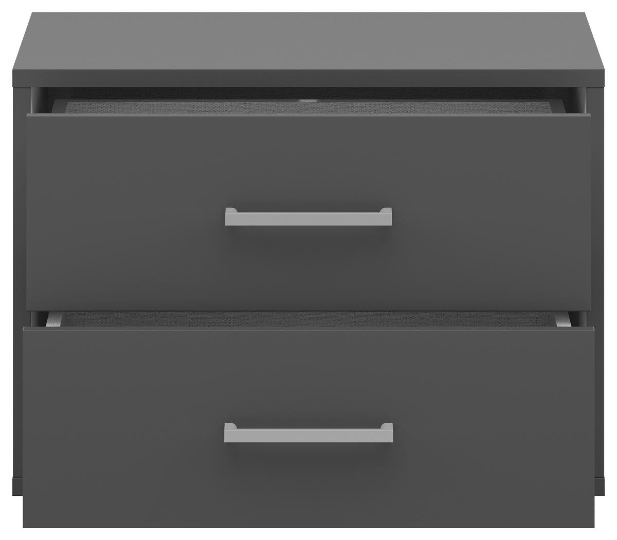 Noćni Ormarić Smart 2 - sivo-bijela/srebrne boje, Basics, drvni materijal/plastika (50/38/35cm) - Modern Living