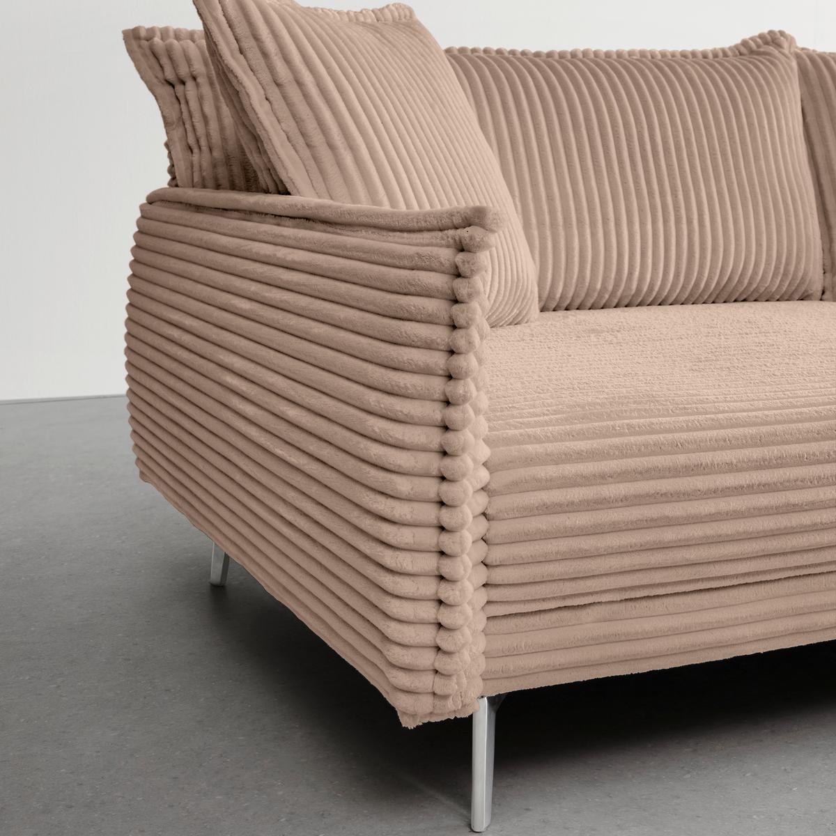 Bigsofa Kiss Braun - Chromfarben/Braun, MODERN, Holz/Metall (241/90/117cm) - Based