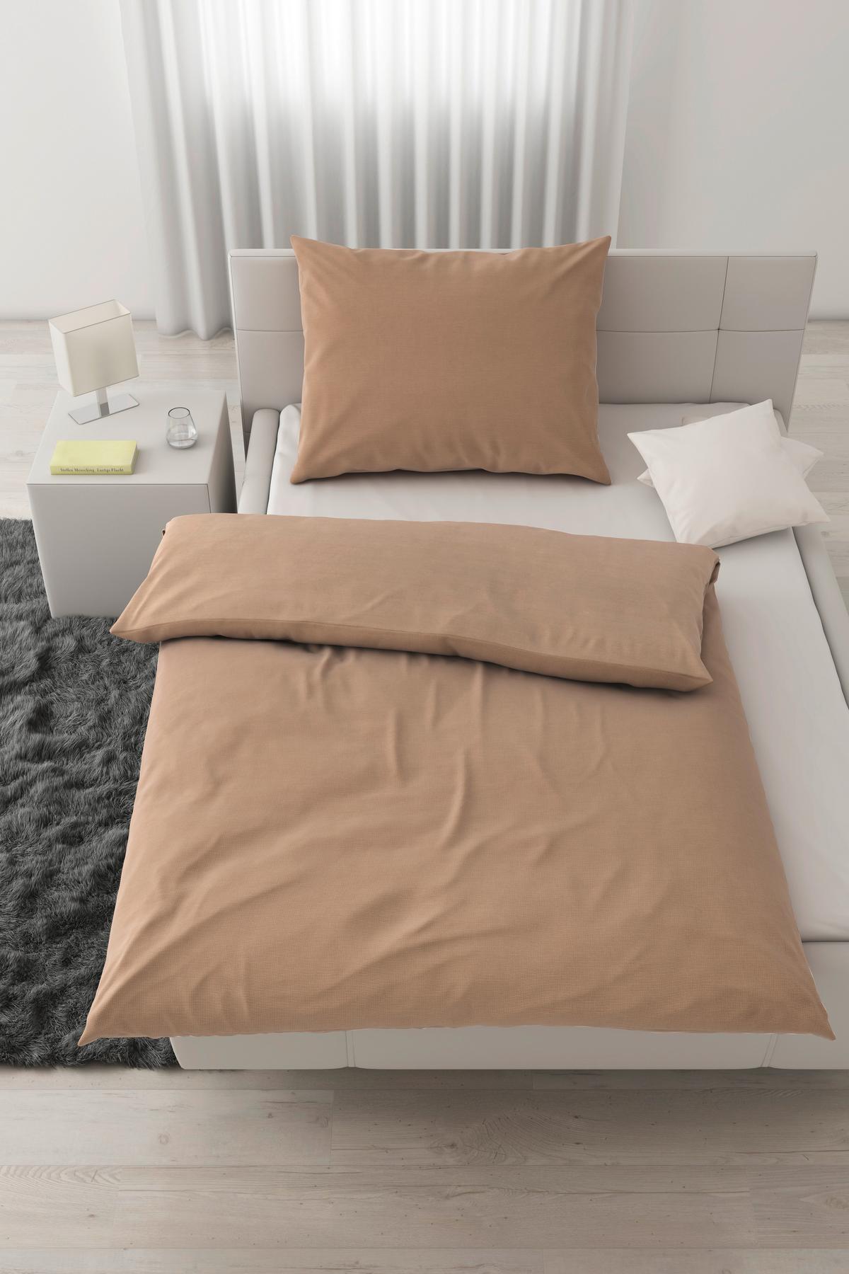BETTWÄSCHESET WAFFEL - Beige, Modern, Textil (160/210cm) - Modern Living