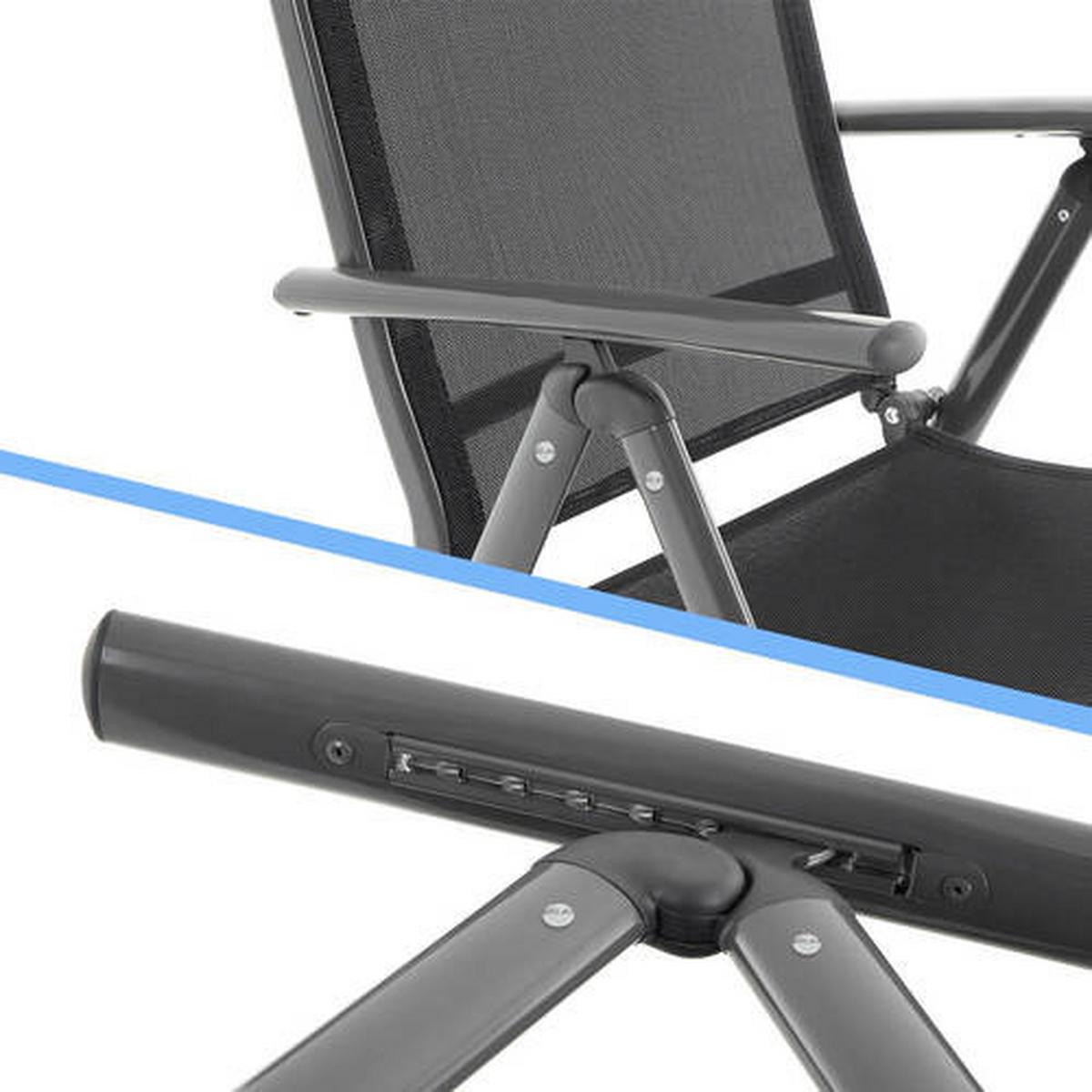 Gartenklappsessel-Set Schwarz - Schwarz, Basics, Textil/Metall (70/106/56cm) - Modante