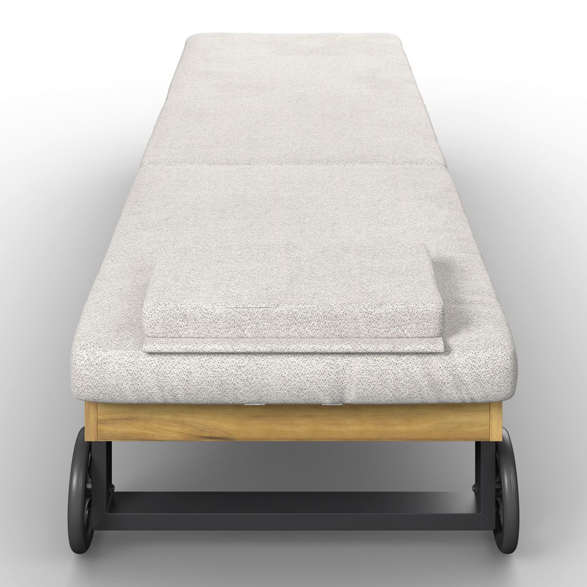 Șezlong Elenyi - crem/gri, Modern, lemn/metal (65/95/200cm) - Bessagi Garden