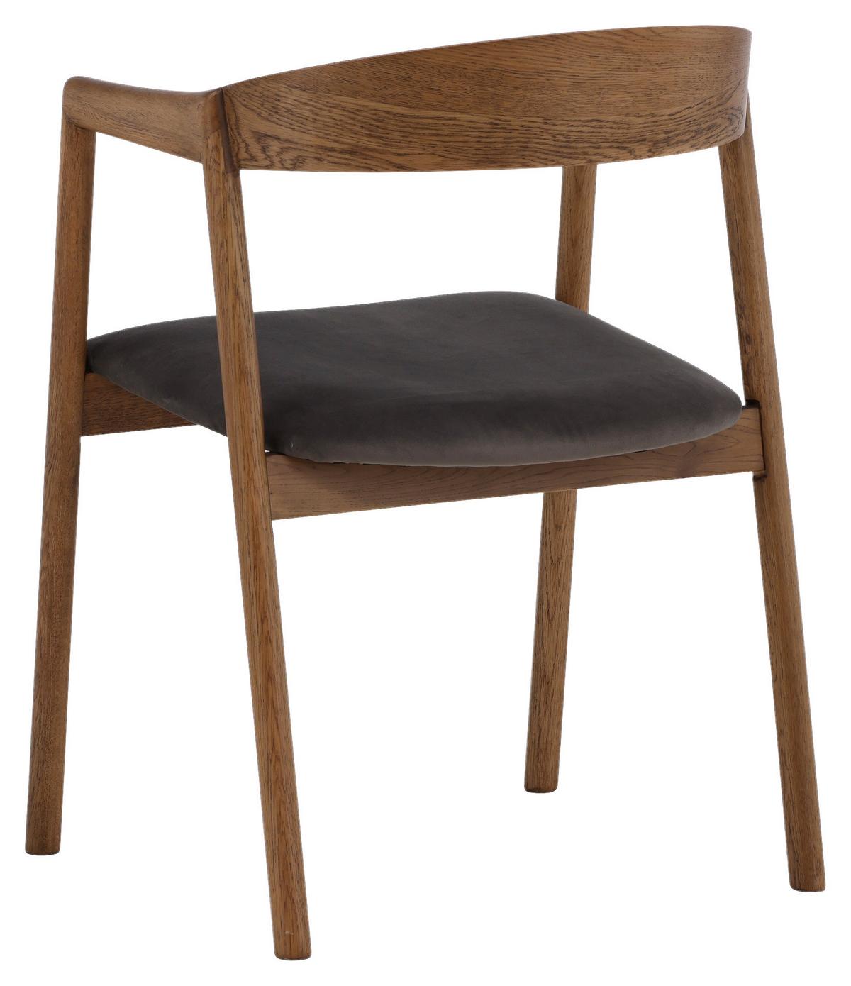 STUHL-SET LÅNGÖN - Braun/Grau, Design, Holz/Textil (53/76,5/56cm) - Livetastic