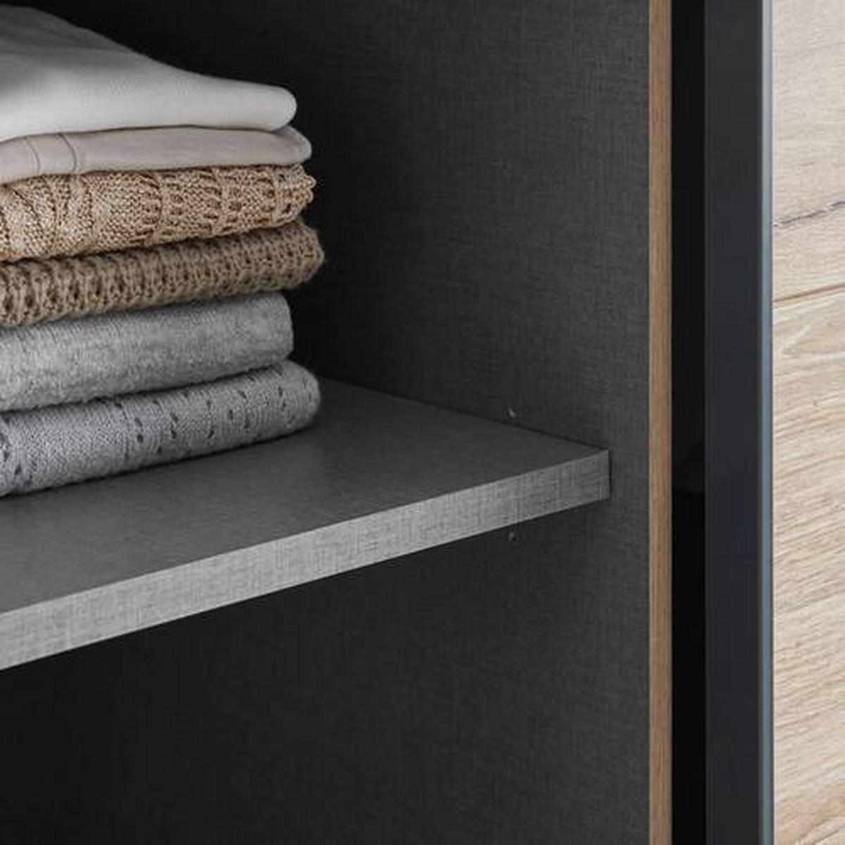 Schwebetürenschrank Ravenna in Eichefarben/Hellgrau - Eichefarben/Hellgrau, Konventionell, Holzwerkstoff/Metall (280/231/60cm) - Premium Living