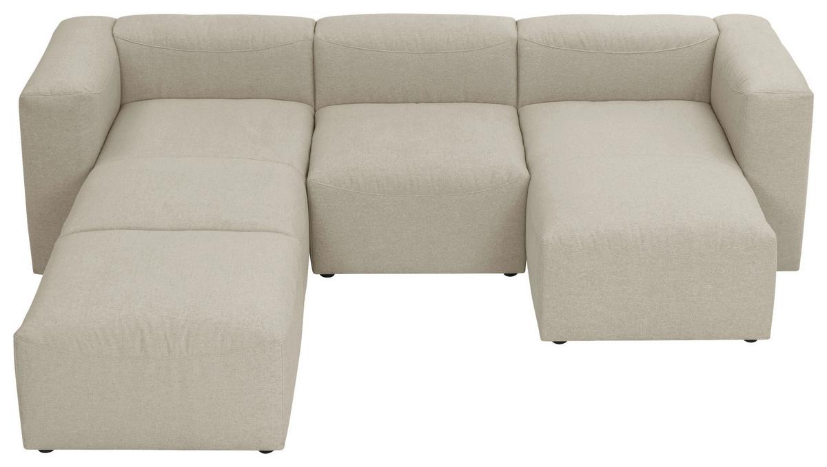 WOHNLANDSCHAFT LENA - Creme, Design, Kunststoff/Textil (235/275/160cm) - Max Winzer