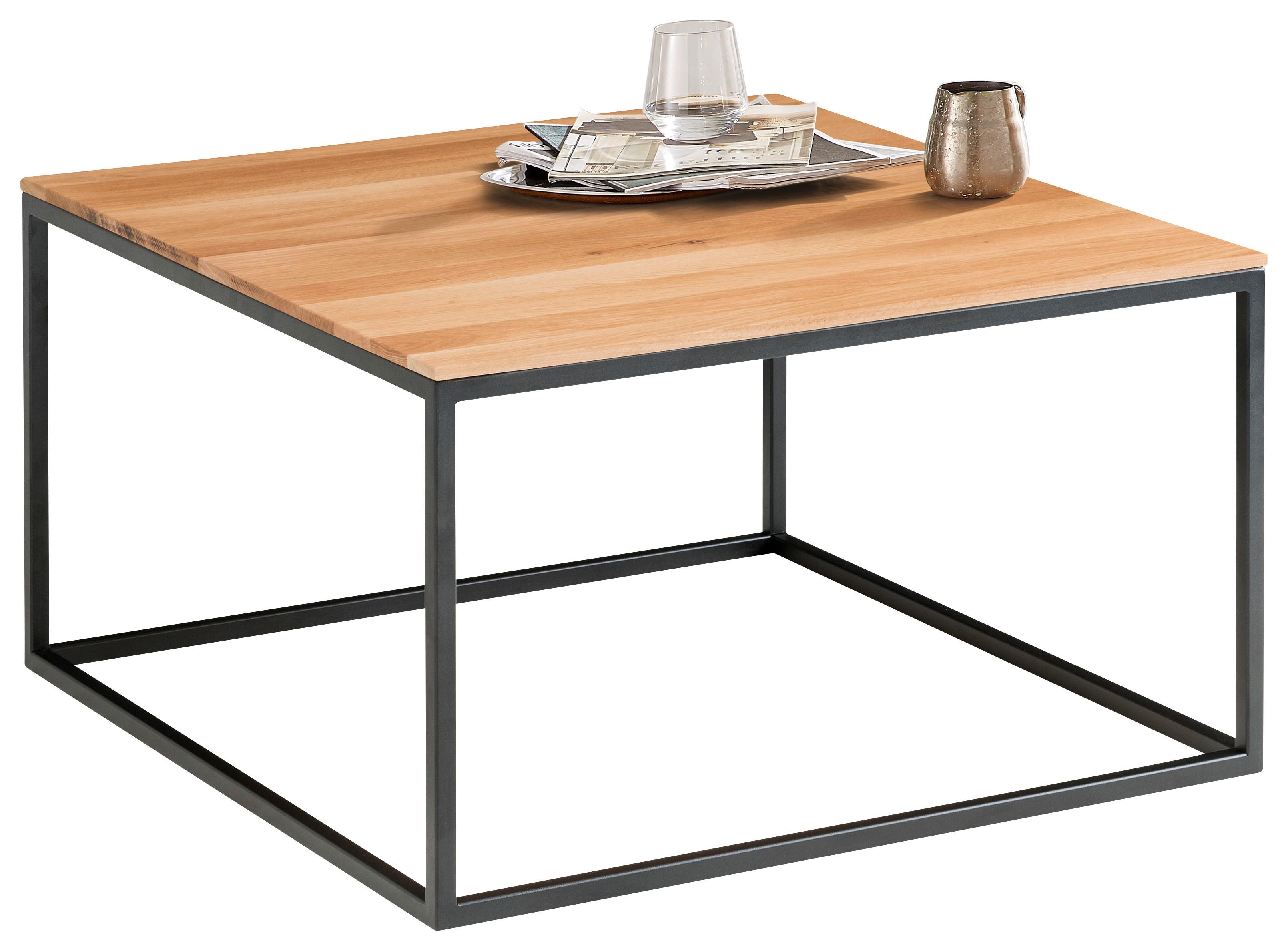 STOLIK KAWOWY NICO 4 - kolor dębowy/czarny, Design, metal/drewno (65/65/37cm) - Johann Jakob